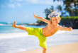 Happy young boy at the beach Happy young boy at the beach