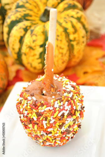 Photo: Sweet Candy Apple on a Plate Sweet Candy Apple on a Plate