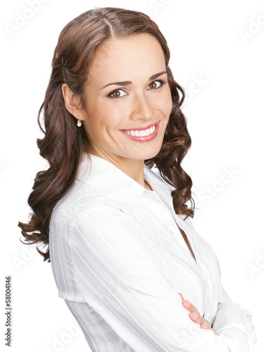 Photo: Portrait of smiling businesswoman, isolated Portrait of smiling businesswoman, isolated
