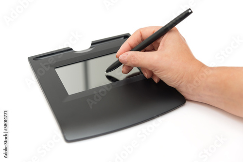 Photo: digital signature on sign pad digital signature on sign pad