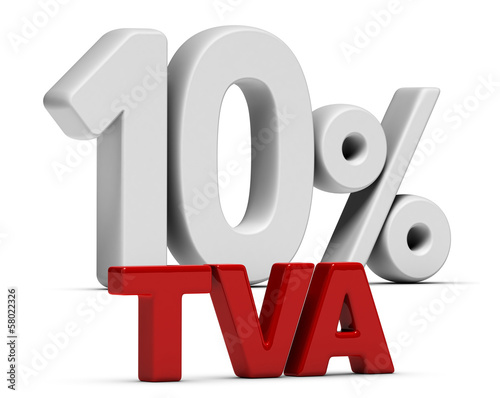 Illustration: TVA Taux Intermédiaire 10 Pourcent - T V A 10% TVA Taux Intermédiaire 10 Pourcent - T V A 10%