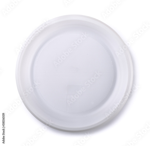 Photo: Top view of empty disposable plastic plate Top view of empty disposable plastic plate