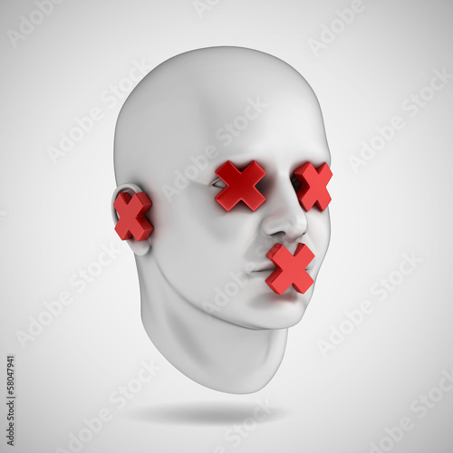 Illustration: Speak no evil - censorship 3d concept Speak no evil - censorship 3d concept