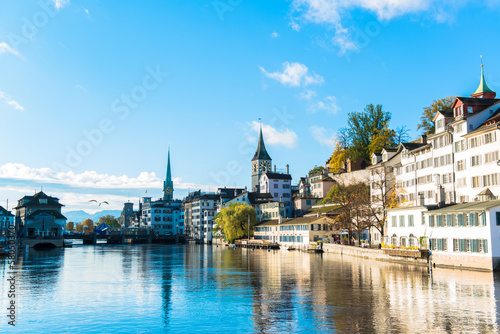 Photo: Limmat river and famous Zurich old city Limmat river and famous Zurich old city