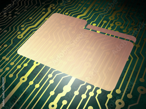 Illustration: Finance concept: circuit board with Folder Finance concept: circuit board with Folder