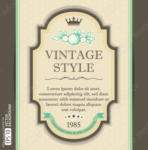 Vector: Vintage card with frame Vintage card with frame