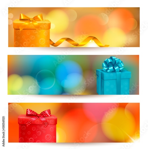 Vector: Retro holiday background with blue gift ribbon with gift boxes. Retro holiday background with blue gift ribbon with gift boxes.