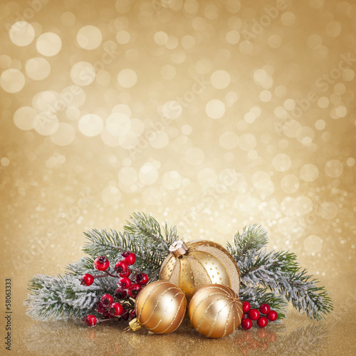Photo: Christmas golden decoration Christmas golden decoration