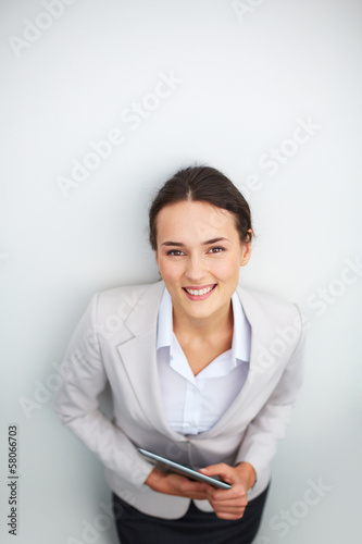Photo: Woman with touchpad Woman with touchpad