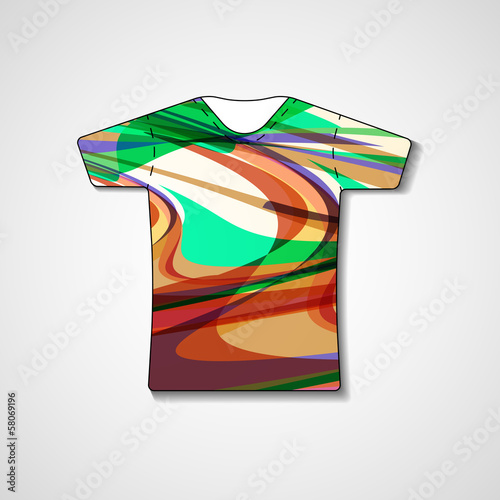 Vector: Abstract illustration on t-shirt, template editable. Abstract illustration on t-shirt, template editable.