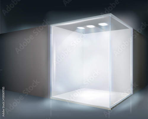 Vector: Illuminated shop window. Vector illustration. Illuminated shop window. Vector illustration.