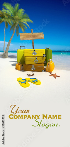 Illustration: Luggage on the beach Luggage on the beach