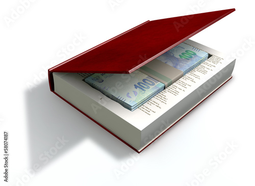 Illustration: Concealed Rand Notes In A Book Front Concealed Rand Notes In A Book Front
