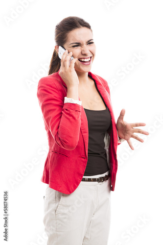 Photo: Business woman talking at phone Business woman talking at phone