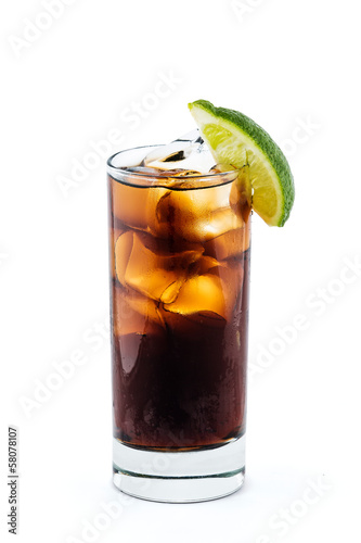 Photo: Long Island Iced Tea cocktail isolated on white background Long Island Iced Tea cocktail isolated on white background