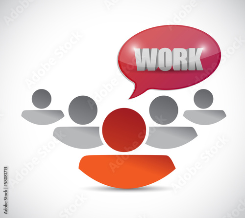 Illustration: team leader and the message work. illustration team leader and the message work. illustration