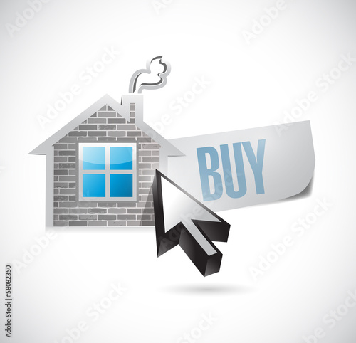 Illustration: house and buy message illustration design house and buy message illustration design