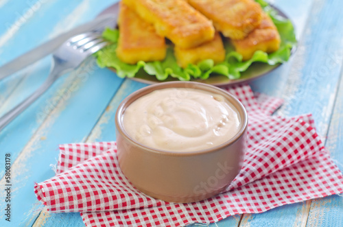 Photo: sauce and fish sticks sauce and fish sticks