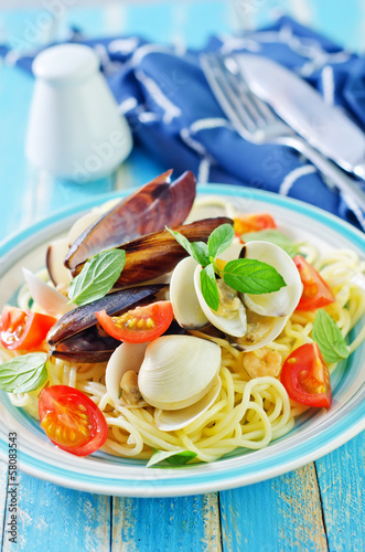 Photo: pasta with seafood pasta with seafood