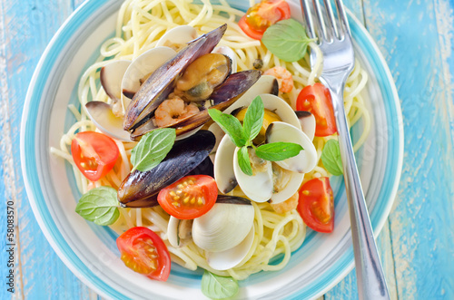Photo: pasta with seafood pasta with seafood