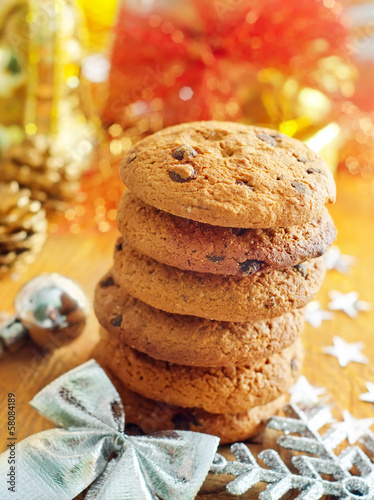 Photo: Cookies for christmas on the wooden board Cookies for christmas on the wooden board