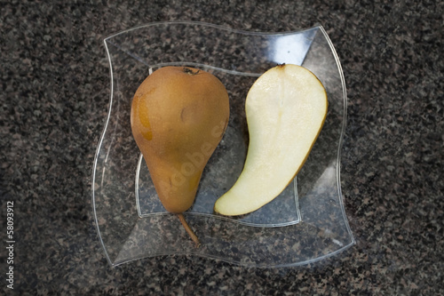 Photo: One Bosc pear and a half. One Bosc pear and a half.