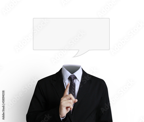Photo: portrait of a young man with empty speech bubble portrait of a young man with empty speech bubble