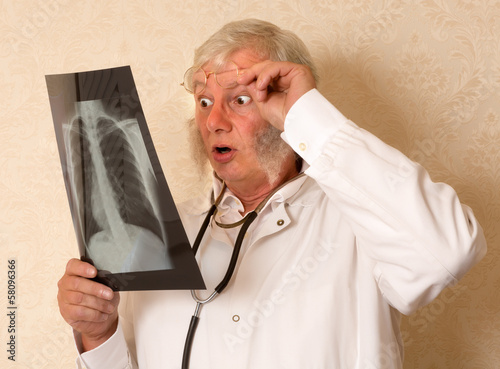 Photo: Vintage doctor with X-ray Vintage doctor with X-ray