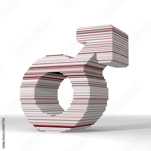 Illustration: 3d graphic of a geometric man icon with stylish 3d lines 3d graphic of a geometric man icon with stylish 3d lines