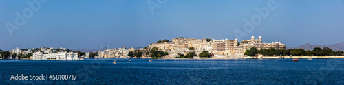 Photo: Panorama of Lake Pichola, Lake palace and City Palace. Udaipur, Panorama of Lake Pichola, Lake palace and City Palace. Udaipur,