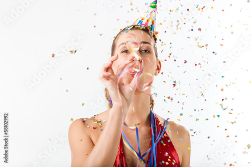 Photo: Woman celebrating birthday or party Woman celebrating birthday or party
