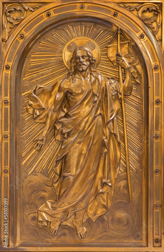 Photo: Antwerp - Relief of Resurrected Christ on the tabernacle Antwerp - Relief of Resurrected Christ on the tabernacle