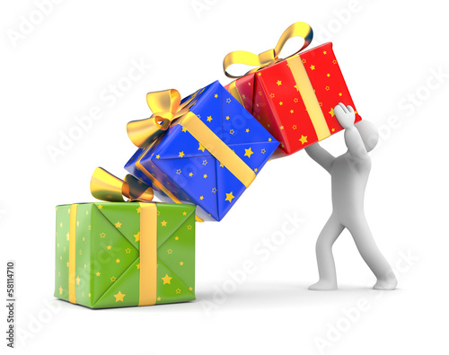 Illustration: Person gives gifts Person gives gifts