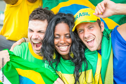 Photo: Brazilian Supporters at Stadium Brazilian Supporters at Stadium
