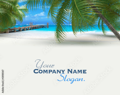 Photo: Tropical travel background with pier Tropical travel background with pier