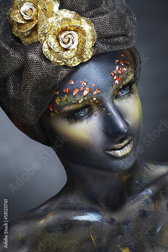 Photo: woman with black face woman with black face