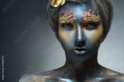 Photo: woman with black face woman with black face