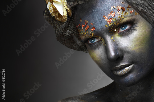 Photo: woman with black face woman with black face