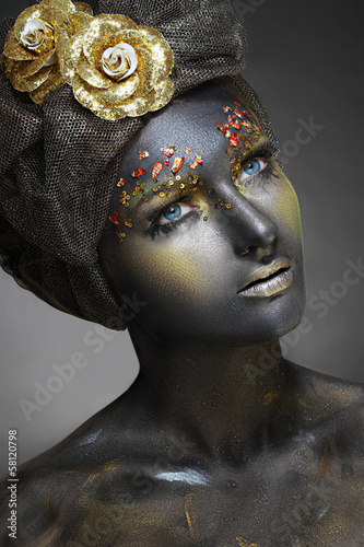 Photo: woman with black face woman with black face