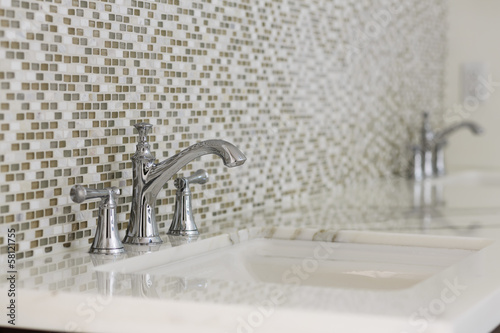 Photo: Contemporary twin bathroom sinks and fixtures Contemporary twin bathroom sinks and fixtures
