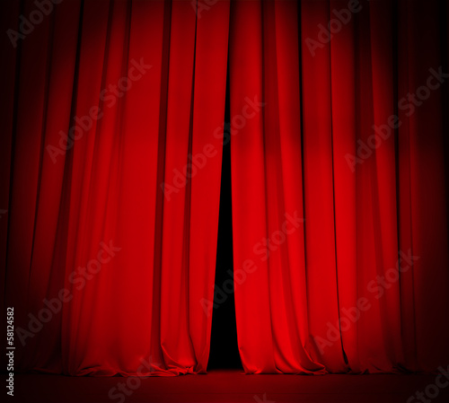 Photo: theater stage red curtain with spotlight background theater stage red curtain with spotlight background