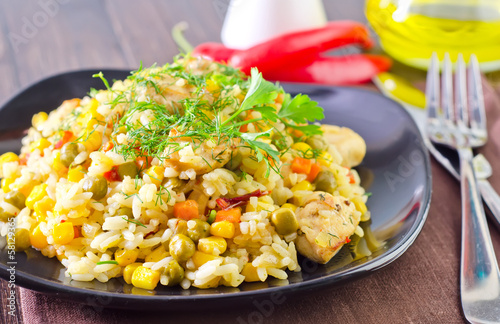 Photo: rice with meat rice with meat