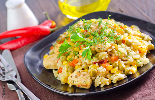 Photo: rice with meat rice with meat