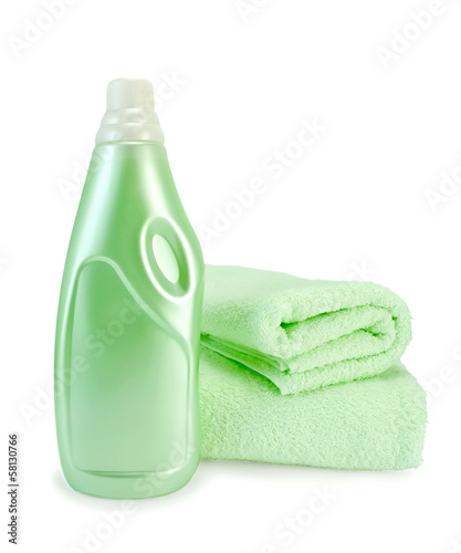 Photo: Fabric softener and towel green Fabric softener and towel green