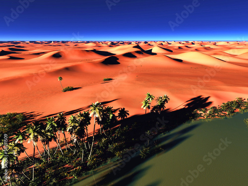 Illustration: Beautiful natural background -African oasis Beautiful natural background -African oasis