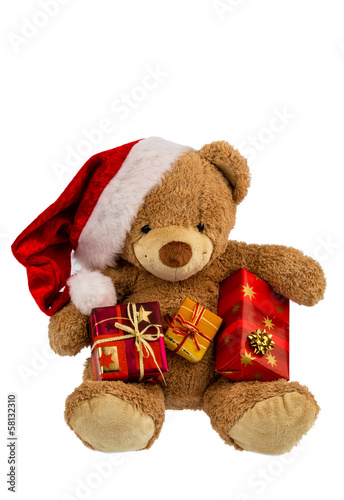 Photo: Teddybär mit Weihnachtsgeschenken Teddybär mit Weihnachtsgeschenken