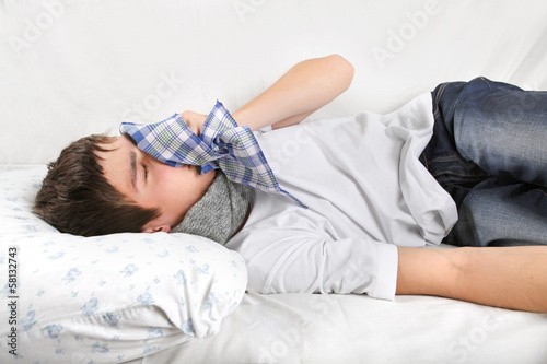 Photo: Young Man with Flu Young Man with Flu