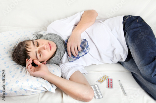 Photo: Young Man with Flu Young Man with Flu