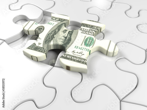 Illustration: Dollar puzzel Dollar puzzel