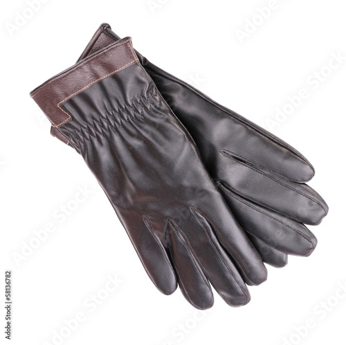 Photo: Leather Gloves Isolated Leather Gloves Isolated